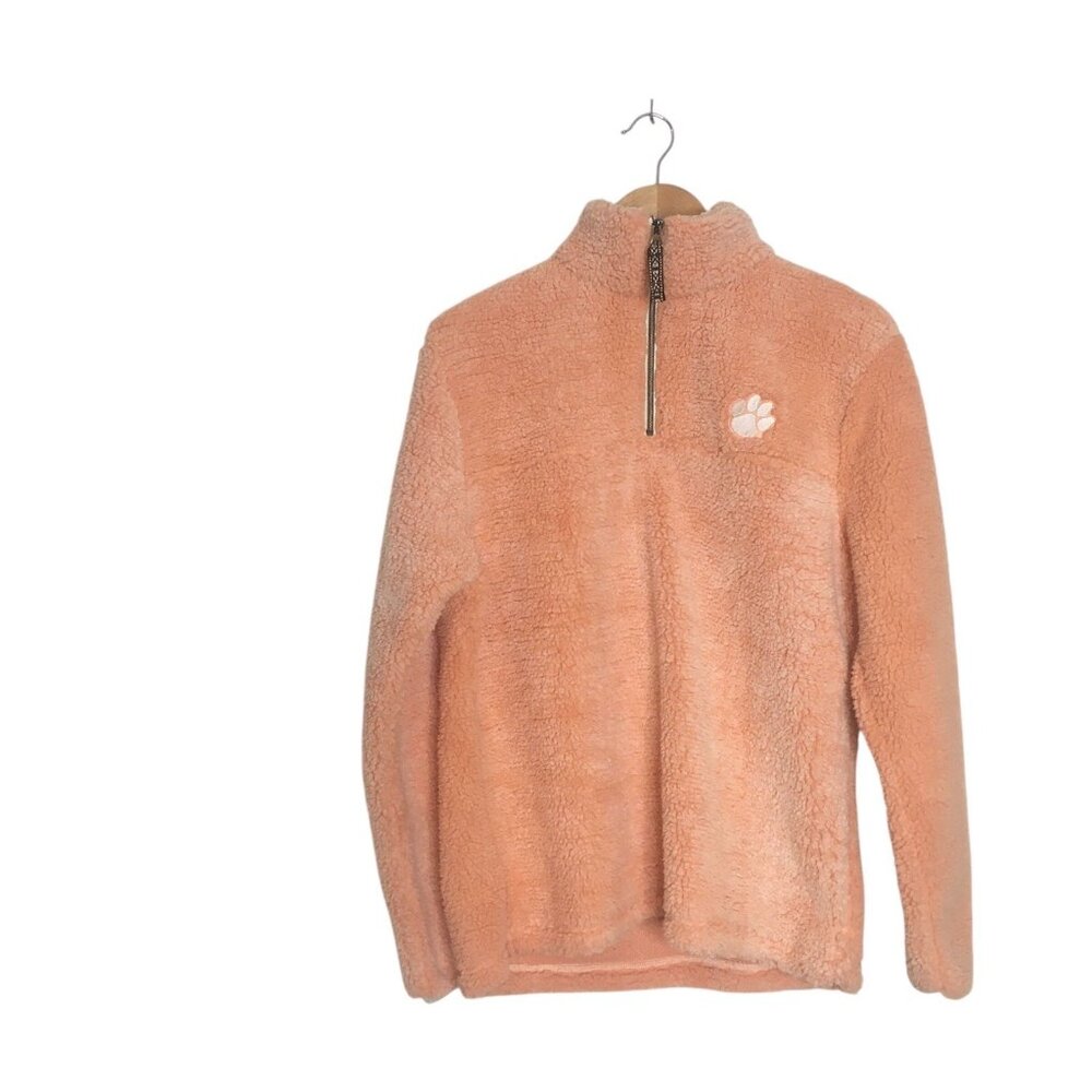 Clemson  Sherpa Fleece 1/4 Zip Orange Med Summit Sportswear Kickoff Collection